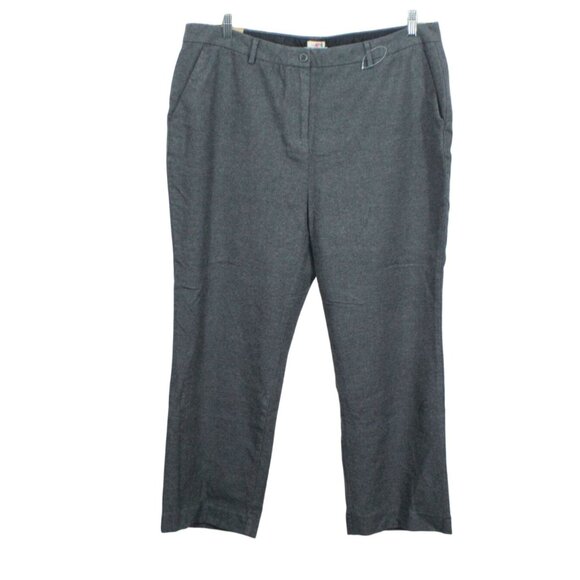 LL Bean Classic Fit Straight Leg Dress Work Pants Charcoal Gray 20 Pet - Picture 1 of 11